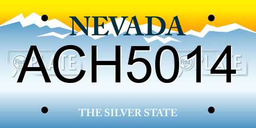 ACH5014 Nevada License Plate