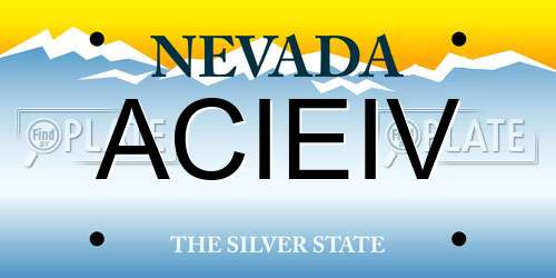 ACIEIV Nevada License Plate