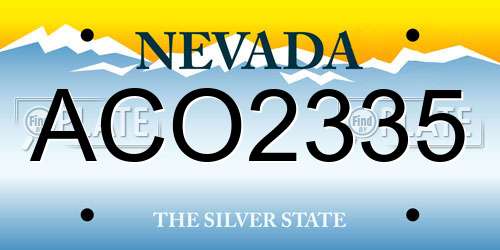 ACO2335 Nevada License Plate