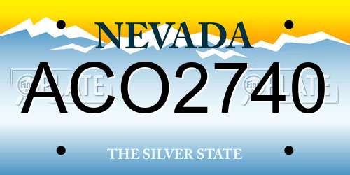 ACO2740 Nevada License Plate