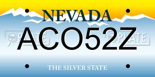 ACO52Z Nevada License Plate