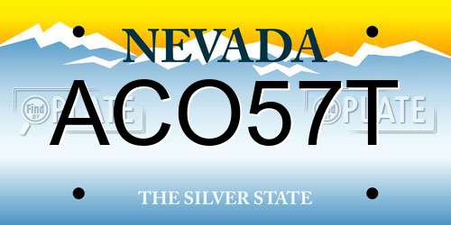 ACO57T Nevada License Plate