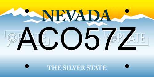 ACO57Z Nevada License Plate