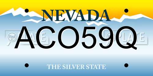 ACO59Q Nevada License Plate
