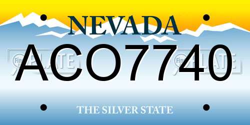 ACO7740 Nevada License Plate