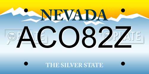 ACO82Z Nevada License Plate