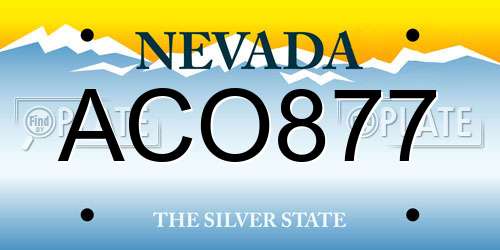 ACO877 Nevada License Plate
