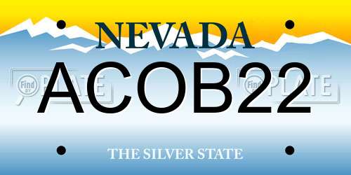 ACOB22 Nevada License Plate