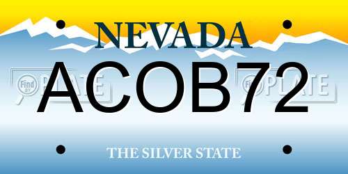 ACOB72 Nevada License Plate