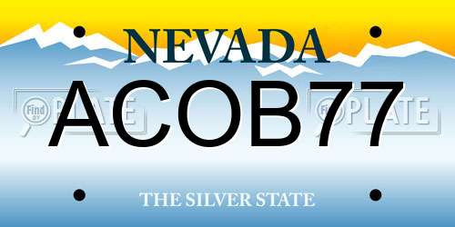 ACOB77 Nevada License Plate