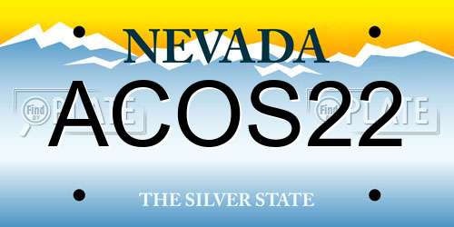 ACOS22 Nevada License Plate