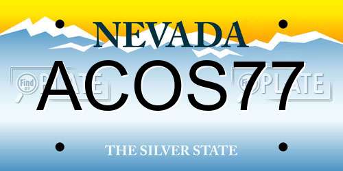 ACOS77 Nevada License Plate