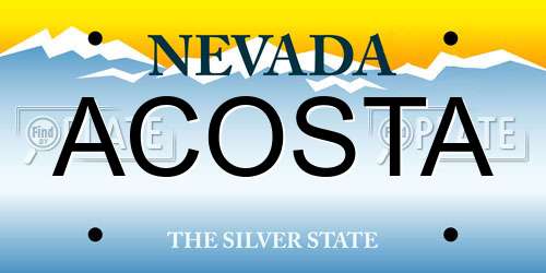 ACOSTA Nevada License Plate