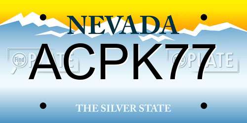 ACPK77 Nevada License Plate