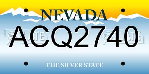 ACQ2740 Nevada License Plate