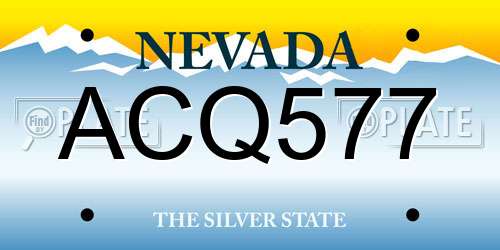 ACQ577 Nevada License Plate