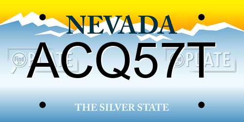 ACQ57T Nevada License Plate