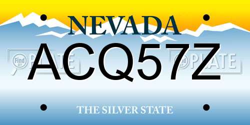 ACQ57Z Nevada License Plate