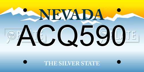 ACQ590 Nevada License Plate