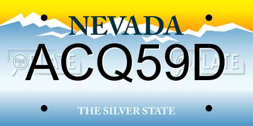 ACQ59D Nevada License Plate