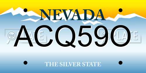 ACQ59O Nevada License Plate