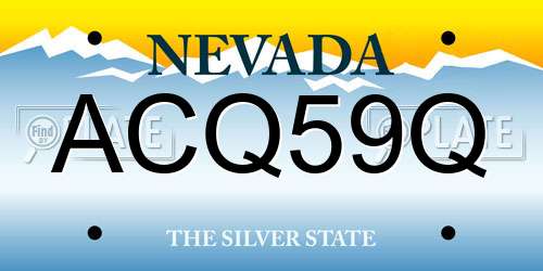 ACQ59Q Nevada License Plate