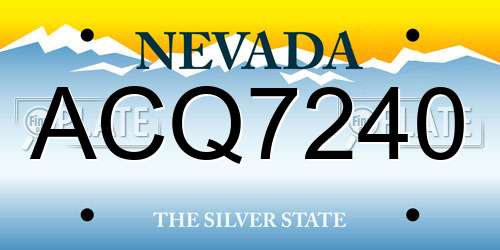 ACQ7240 Nevada License Plate