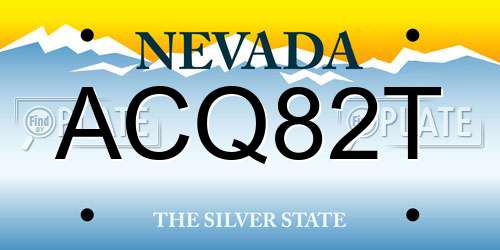 ACQ82T Nevada License Plate