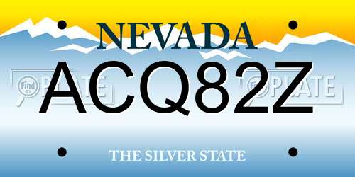 ACQ82Z Nevada License Plate