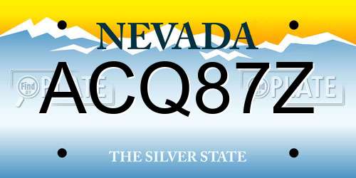 ACQ87Z Nevada License Plate