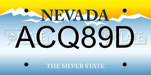 ACQ89D Nevada License Plate
