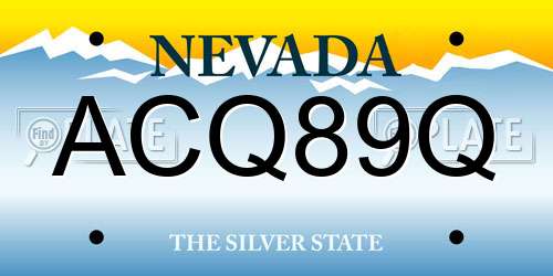 ACQ89Q Nevada License Plate