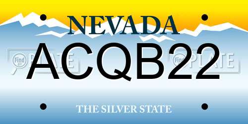 ACQB22 Nevada License Plate