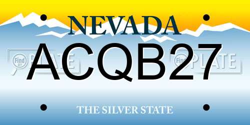 ACQB27 Nevada License Plate