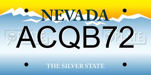 ACQB72 Nevada License Plate