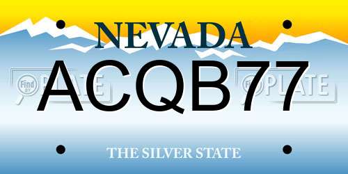 ACQB77 Nevada License Plate