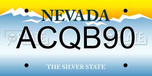 ACQB90 Nevada License Plate