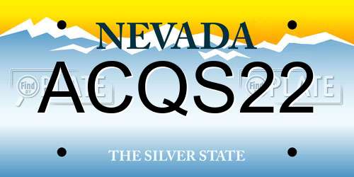 ACQS22 Nevada License Plate