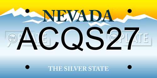 ACQS27 Nevada License Plate