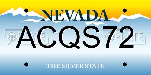 ACQS72 Nevada License Plate