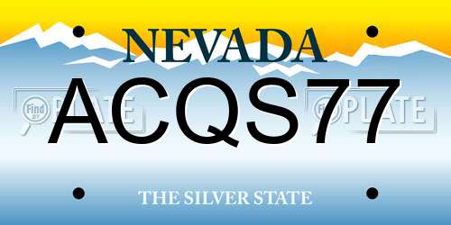 ACQS77 Nevada License Plate