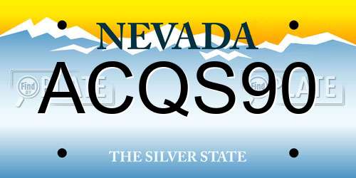 ACQS90 Nevada License Plate