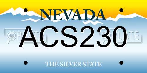 ACS230 Nevada License Plate