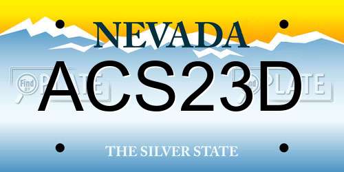 ACS23D Nevada License Plate