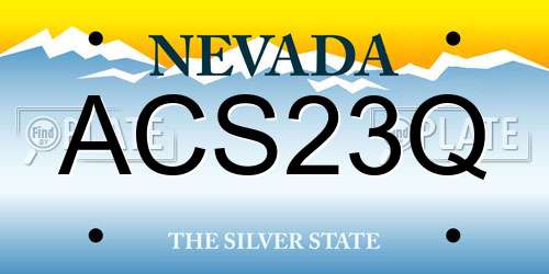 ACS23Q Nevada License Plate