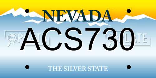 ACS730 Nevada License Plate