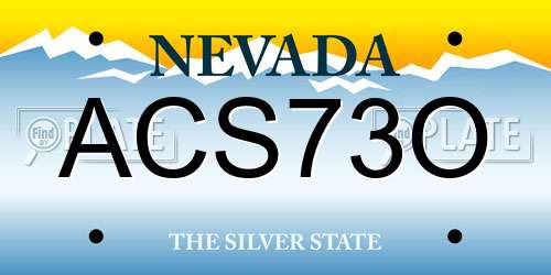 ACS73O Nevada License Plate