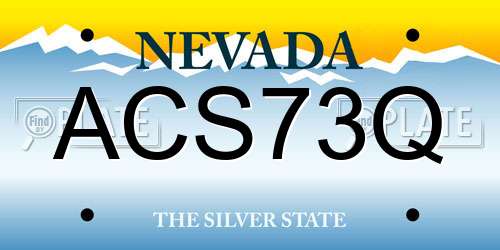 ACS73Q Nevada License Plate