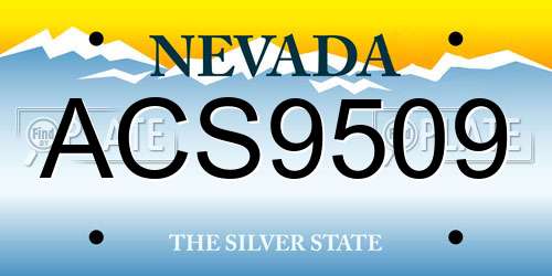 ACS9509 Nevada License Plate