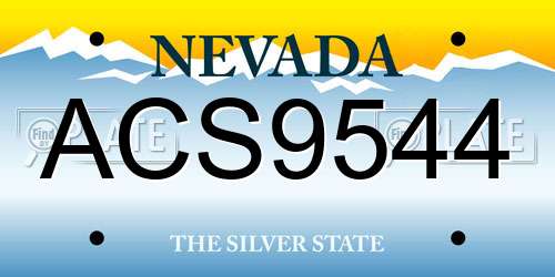 ACS9544 Nevada License Plate